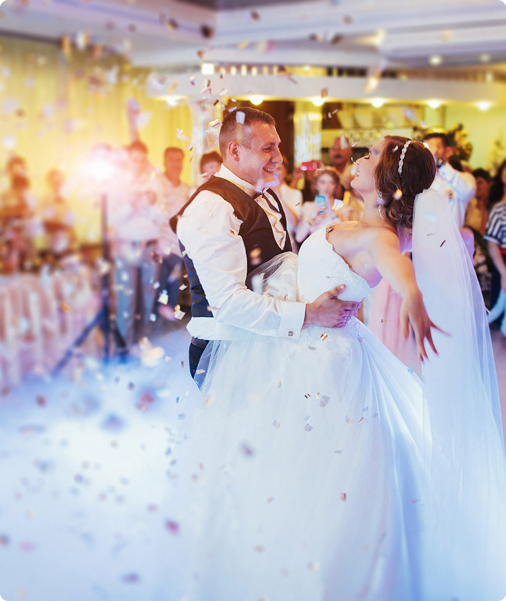 Bride and Groom dancing at wedding event